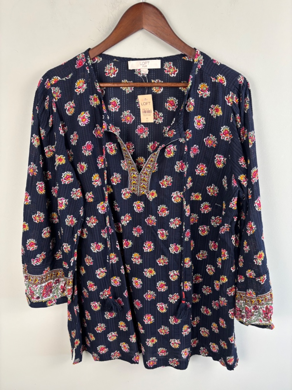 Loft Plus FLoral Boho Blouse NWT Size 16 - Picture 2 of 4